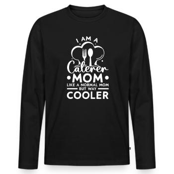 Service traiteur Restauration Chef serveur - T-shirt manches longues Premium bio Homme - noir - Devant - Nico (187cm)