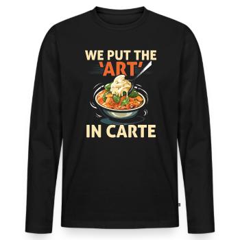 Service traiteur Restauration Chef serveur - T-shirt manches longues Premium bio Homme - noir - Devant - Nico (187cm)