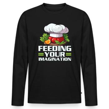 Service traiteur Restauration Chef serveur - T-shirt manches longues Premium bio Homme - noir - Devant - Nico (187cm)