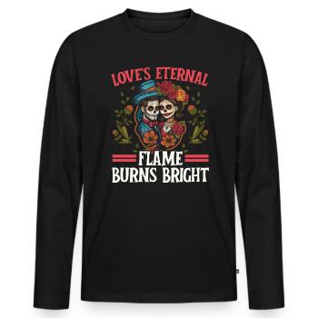 Dia De Los Muertos Sugar Skull Mexikanischer Feiertag - Männer Premium Bio Langarmshirt - Schwarz - Vorne - Nico (187cm)