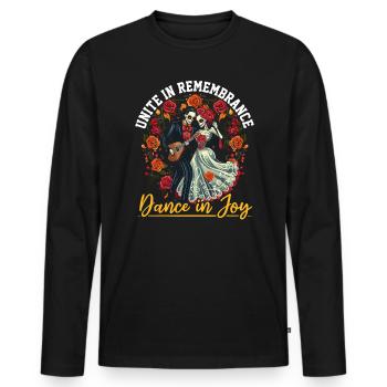 Dia De Los Muertos Sugar Skull Mexican Holiday - Men's Premium Organic Long Sleeve Shirt - black - Front - Nico (187cm)