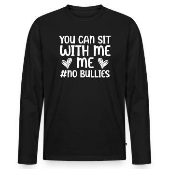 Tag der Einheit, Anti-Mobbing, Mobbing-Prävention, Freundlichkeit - Männer Premium Bio Langarmshirt - Schwarz - Vorne - Nico (187cm)