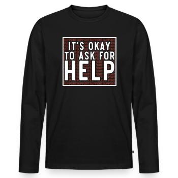 Tag der Einheit, Anti-Mobbing, Mobbing-Prävention, Freundlichkeit - Männer Premium Bio Langarmshirt - Schwarz - Vorne - Nico (187cm)