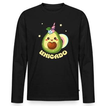Sweet Avocado Pun Fruit Guac Jokes Guacamole Lover - Men's Premium Organic Long Sleeve Shirt - black - Front - Nico (187cm)