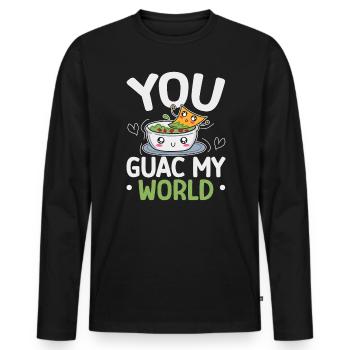 Sweet Avocado Pun Fruit Guac Jokes Guacamole Lover - Men's Premium Organic Long Sleeve Shirt - black - Front - Nico (187cm)