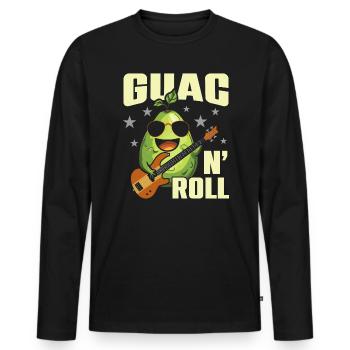 Sweet Avocado Pun Fruit Guac Jokes Guacamole Lover - Men's Premium Organic Long Sleeve Shirt - black - Front - Nico (187cm)
