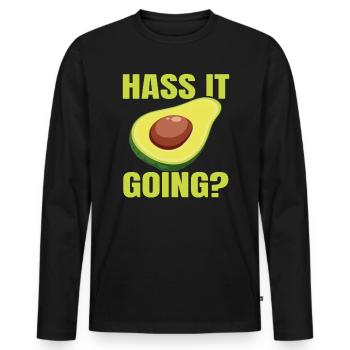 Sweet Avocado Pun Fruit Guac Jokes Guacamole Lover - Men's Premium Organic Long Sleeve Shirt - black - Front - Nico (187cm)
