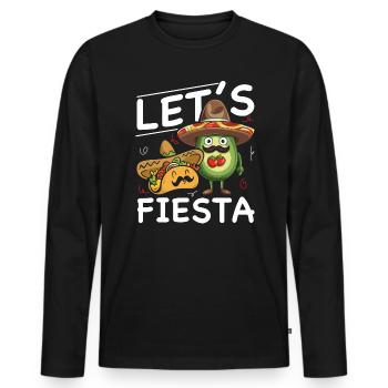 Avocado Taco Mexique Guacamole Lover Cinco De Mayo - T-shirt manches longues Premium bio Homme - noir - Devant - Nico (187cm)