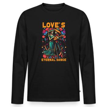 Dia De Los Muertos Sugar Skull Mexican Holiday - Men's Premium Organic Long Sleeve Shirt - black - Front - Nico (187cm)