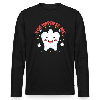 Dental Assistant Tooth Dentist Dentistry Teeth - Men's Premium Organic Long Sleeve Shirt - black - Front - Nico (187cm)