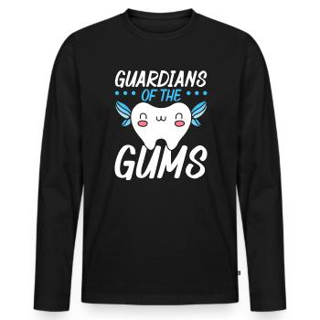 Dental Assistant Tooth Dentist Dentistry Teeth - Men's Premium Organic Long Sleeve Shirt - black - Front - Nico (187cm)