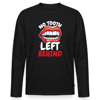 Dental Assistant Tooth Dentist Dentistry Teeth - Men's Premium Organic Long Sleeve Shirt - black - Front - Nico (187cm)