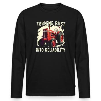 Mécanicien tracteur Réparation de tracteur agricole Mécanique - T-shirt manches longues Premium bio Homme - noir - Devant - Nico (187cm)