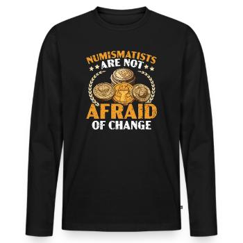 Coin Collector Numismatist Coin Collecting - Men's Premium Organic Long Sleeve Shirt - black - Front - Nico (187cm)