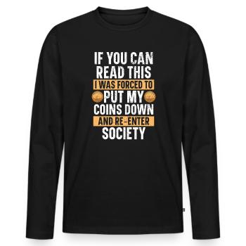 Coin Collector Numismatist Coin Collecting - Men's Premium Organic Long Sleeve Shirt - black - Front - Nico (187cm)