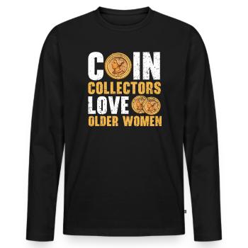 Collection de pièces numismate de collection de pièces - T-shirt manches longues Premium bio Homme - noir - Devant - Nico (187cm)
