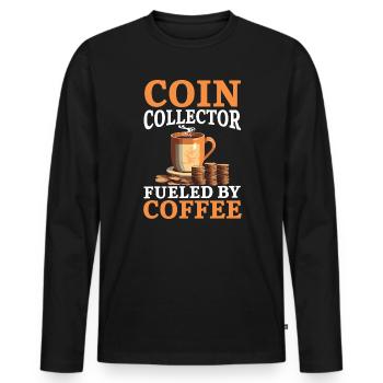 Münzsammler Numismatiker Münzsammler - Männer Premium Bio Langarmshirt - Schwarz - Vorne - Nico (187cm)