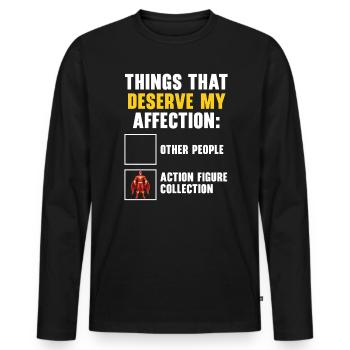 Actionfigur Sammler Hobby Spielzeug Sammlung - Männer Premium Bio Langarmshirt - Schwarz - Vorne - Nico (187cm)