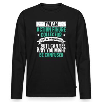 Actionfigur Sammler Hobby Spielzeug Sammlung - Männer Premium Bio Langarmshirt - Schwarz - Vorne - Nico (187cm)