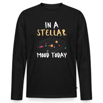 Astronom Astronomie Sternbilder Sterne Weltraum - Männer Premium Bio Langarmshirt - Schwarz - Vorne - Nico (187cm)