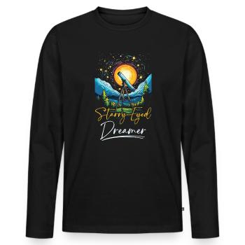 Astronom Astronomie Sternbilder Sterne Weltraum - Männer Premium Bio Langarmshirt - Schwarz - Vorne - Nico (187cm)