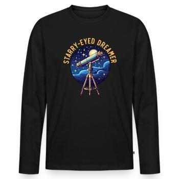 Astronom Astronomie Sternbilder Sterne Weltraum - Männer Premium Bio Langarmshirt - Schwarz - Vorne - Nico (187cm)