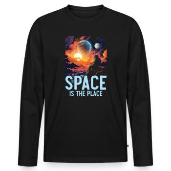 Astronom Astronomie Sternbilder Sterne Weltraum - Männer Premium Bio Langarmshirt - Schwarz - Vorne - Nico (187cm)