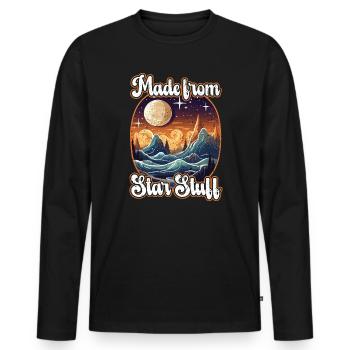 Astronom Astronomie Sternbilder Sterne Weltraum - Männer Premium Bio Langarmshirt - Schwarz - Vorne - Nico (187cm)