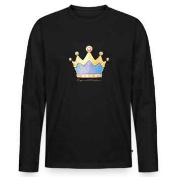 Especial Edition - Hessische Krone Apfelwein - Männer Premium Bio Langarmshirt - Schwarz - Vorne - Nico (187cm)