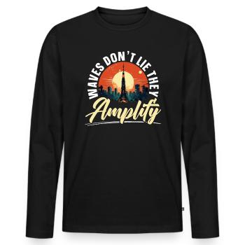Amateurfunker Morsecode Radioaktivität - Männer Premium Bio Langarmshirt - Schwarz - Vorne - Nico (187cm)