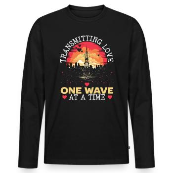 Amateurfunker Morsecode Radioaktivität - Männer Premium Bio Langarmshirt - Schwarz - Vorne - Nico (187cm)