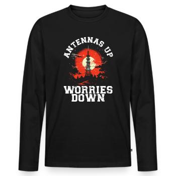 Amateurfunker Morsecode Radioaktivität - Männer Premium Bio Langarmshirt - Schwarz - Vorne - Nico (187cm)
