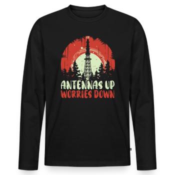Amateurfunker Morsecode Radioaktivität - Männer Premium Bio Langarmshirt - Schwarz - Vorne - Nico (187cm)