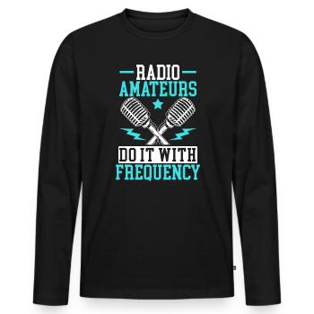 Amateurfunker Morsecode Radioaktivität - Männer Premium Bio Langarmshirt - Schwarz - Vorne - Nico (187cm)