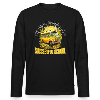 School Administrator Principal Admin Squad - Men's Premium Organic Long Sleeve Shirt - black - Front - Nico (187cm)