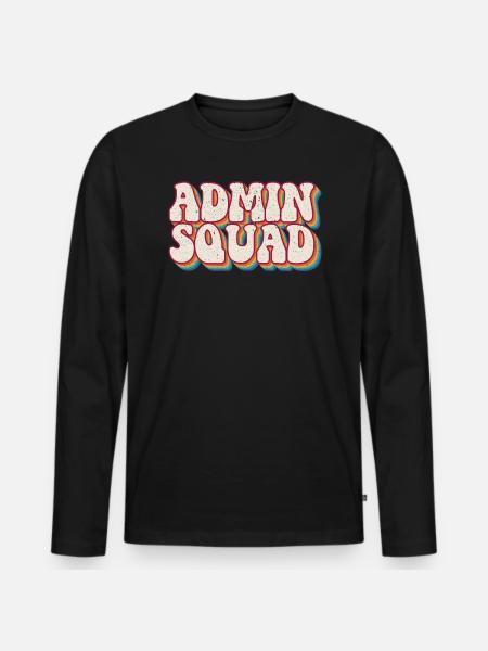 Schulverwalter Schulleiter Admin Squad - Männer Premium Bio Langarmshirt - Schwarz