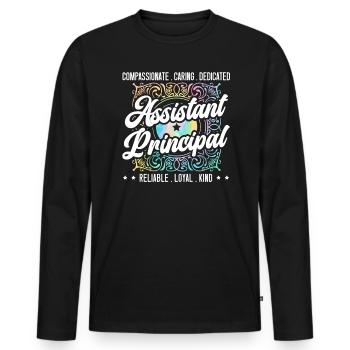 School Administrator Principal Admin Squad - Men's Premium Organic Long Sleeve Shirt - black - Front - Nico (187cm)