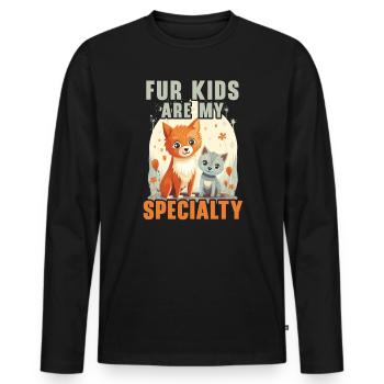 Pet Sitting Pet Lover Dog Walking Dog Sitter - Men's Premium Organic Long Sleeve Shirt - black - Front - Nico (187cm)