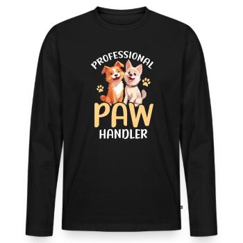 Pet Sitting Pet Lover Dog Walking Dog Sitter - Men's Premium Organic Long Sleeve Shirt - black - Front - Nico (187cm)