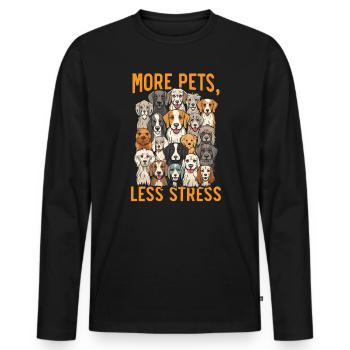Pet Sitting Pet Lover Dog Walking Dog Sitter - Men's Premium Organic Long Sleeve Shirt - black - Front - Nico (187cm)