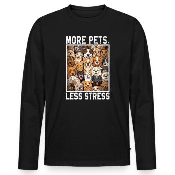 Pet Sitting Pet Lover Dog Walking Dog Sitter - Men's Premium Organic Long Sleeve Shirt - black - Front - Nico (187cm)