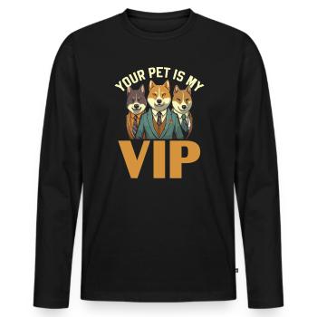 Pet Sitting Pet Lover Dog Walking Dog Sitter - Men's Premium Organic Long Sleeve Shirt - black - Front - Nico (187cm)