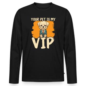 Pet Sitting Pet Lover Dog Walking Dog Sitter - Men's Premium Organic Long Sleeve Shirt - black - Front - Nico (187cm)
