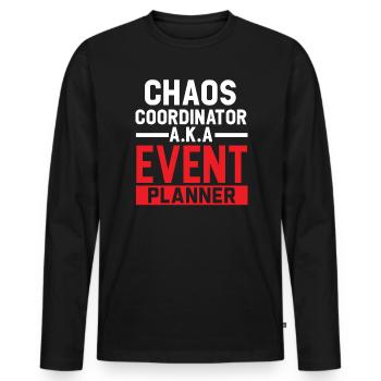 Event Planner Coordinator Job Event Planning - Men's Premium Organic Long Sleeve Shirt - black - Front - Nico (187cm)