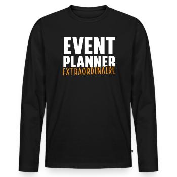 Event Planner Coordinator Job Event Planning - Men's Premium Organic Long Sleeve Shirt - black - Front - Nico (187cm)