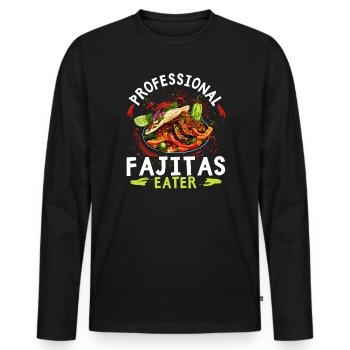 Fajita Tex-mex Cuisine Food Foodie Texas Mexican - Men's Premium Organic Long Sleeve Shirt - black - Front - Nico (187cm)