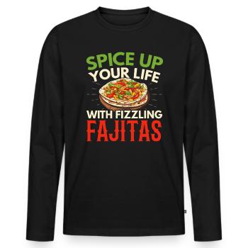 Fajita Tex-mex Cuisine Food Foodie Texas Mexican - Men's Premium Organic Long Sleeve Shirt - black - Front - Nico (187cm)
