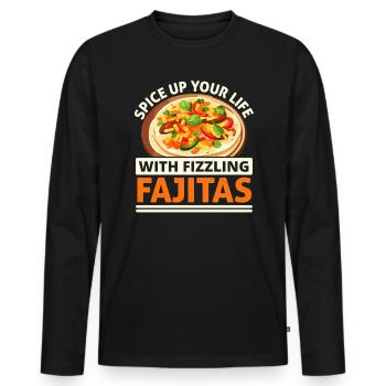Fajita Tex-mex Cuisine Food Foodie Texas Mexican - Men's Premium Organic Long Sleeve Shirt - black - Front - Nico (187cm)