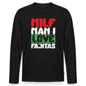 Fajita Tex-mex Cuisine Food Foodie Texas Mexican - Men's Premium Organic Long Sleeve Shirt - black - Front - Nico (187cm)