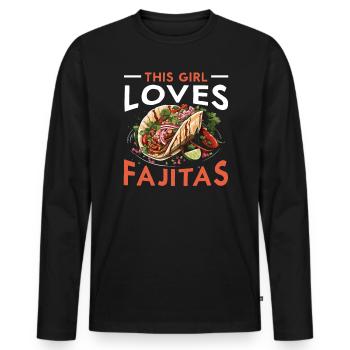 Fajita Tex-mex Cuisine Food Foodie Texas Mexican - Men's Premium Organic Long Sleeve Shirt - black - Front - Nico (187cm)